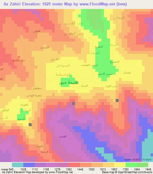 Az Zahiri,Yemen Elevation Map