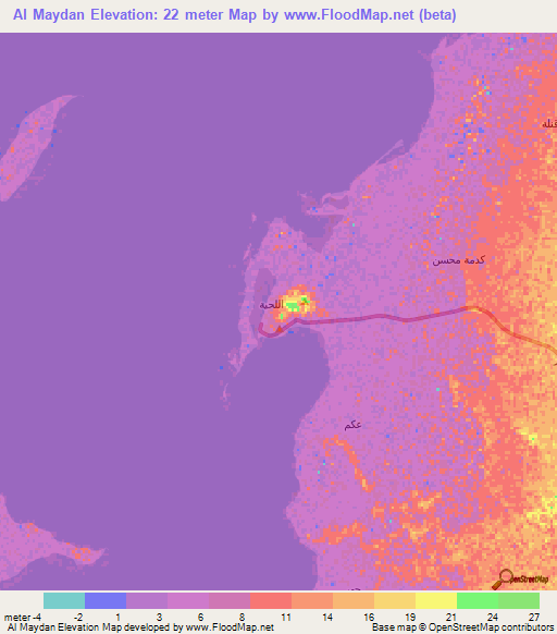 Al Maydan,Yemen Elevation Map