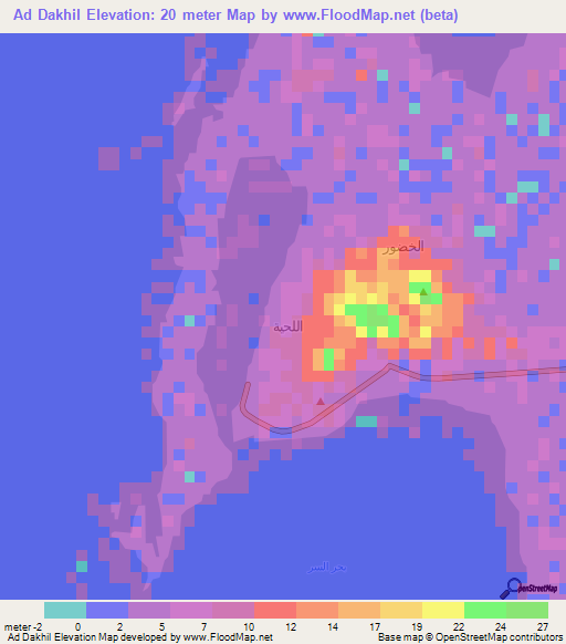 Ad Dakhil,Yemen Elevation Map