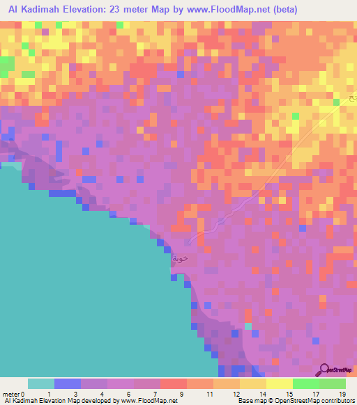 Al Kadimah,Yemen Elevation Map