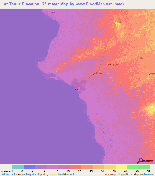 At Tartur,Yemen Elevation Map