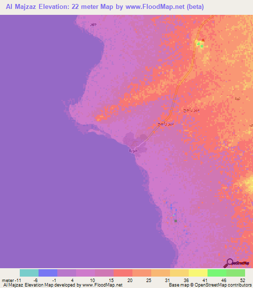 Al Majzaz,Yemen Elevation Map