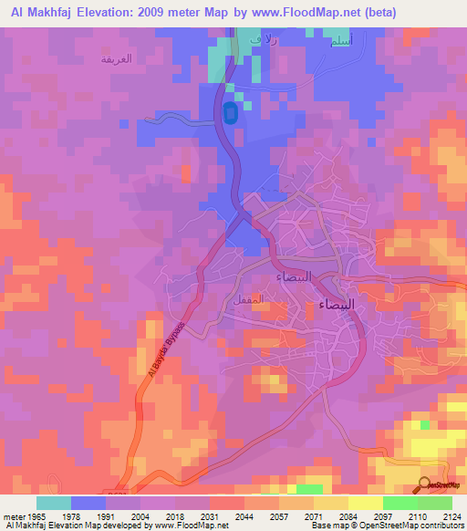 Al Makhfaj,Yemen Elevation Map