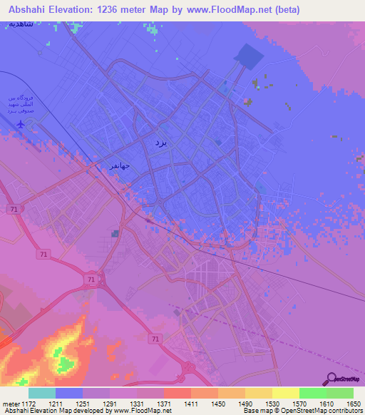 Abshahi,Iran Elevation Map