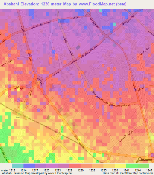 Abshahi,Iran Elevation Map