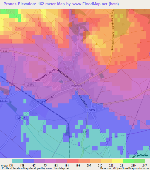 Prottes,Austria Elevation Map