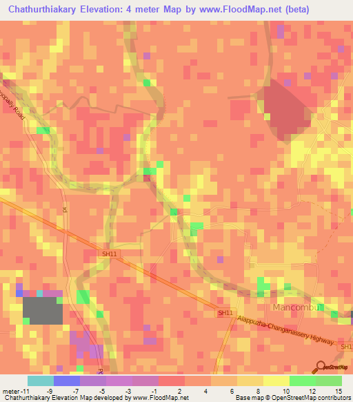 Chathurthiakary,India Elevation Map