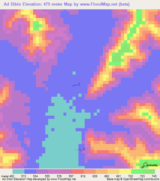 Ad Dibin,Yemen Elevation Map