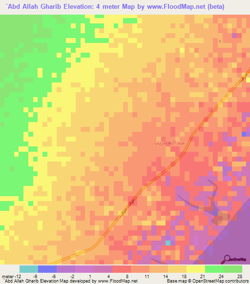 `Abd Allah Gharib,Yemen Elevation Map