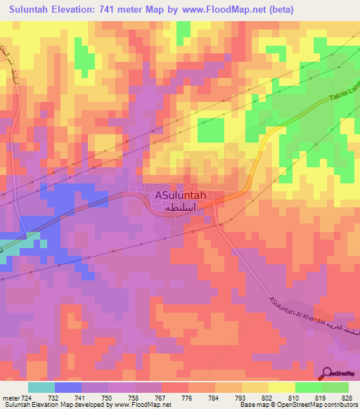 Suluntah,Libya Elevation Map