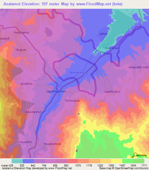 Azatamut,Armenia Elevation Map