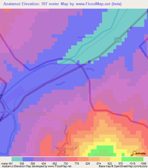 Azatamut,Armenia Elevation Map