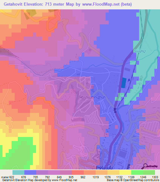 Getahovit,Armenia Elevation Map