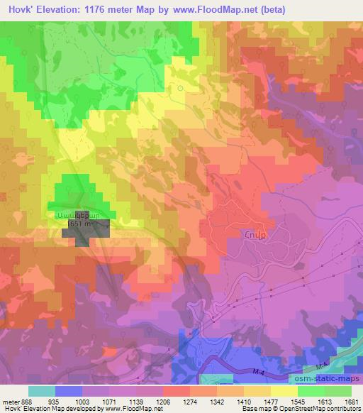 Hovk',Armenia Elevation Map
