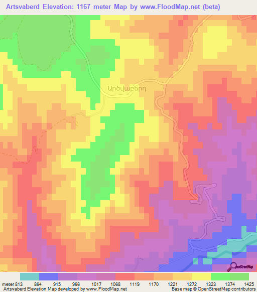 Artsvaberd,Armenia Elevation Map