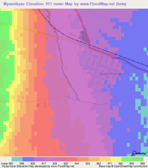 Myasnikyan,Armenia Elevation Map