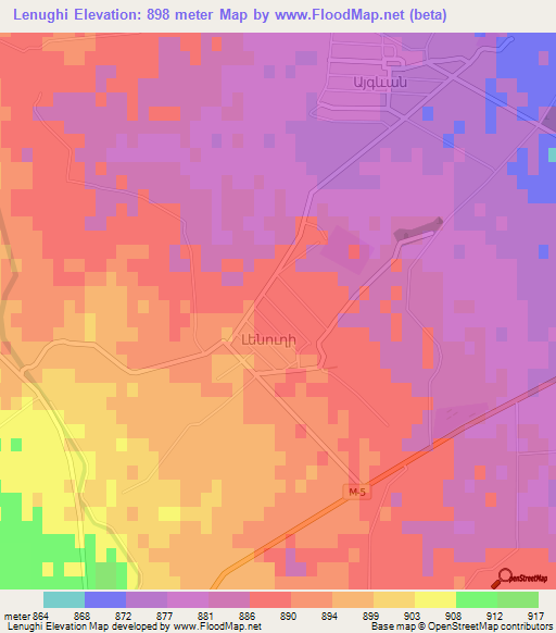Lenughi,Armenia Elevation Map