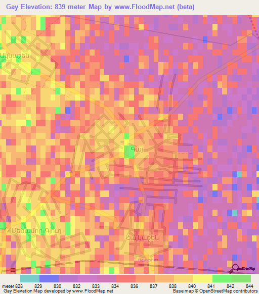 Gay,Armenia Elevation Map