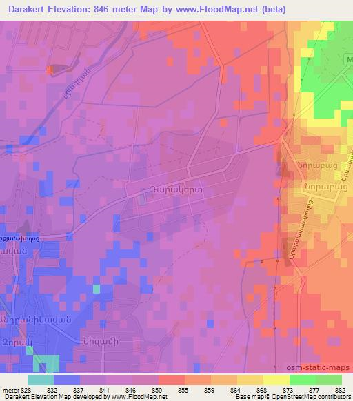 Darakert,Armenia Elevation Map