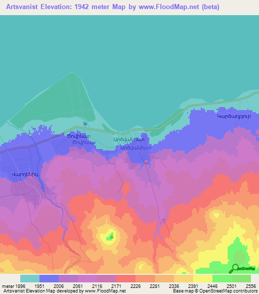 Artsvanist,Armenia Elevation Map