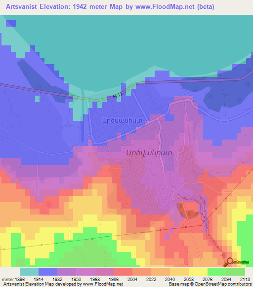 Artsvanist,Armenia Elevation Map