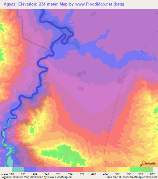 Agyazi,Azerbaijan Elevation Map