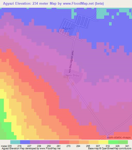 Agyazi,Azerbaijan Elevation Map
