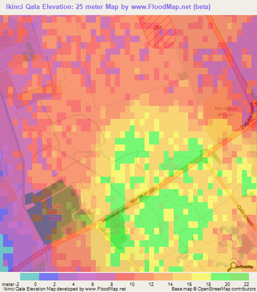 Ikinci Qala,Azerbaijan Elevation Map