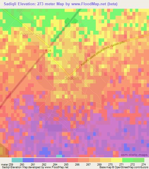 Sadiqli,Azerbaijan Elevation Map