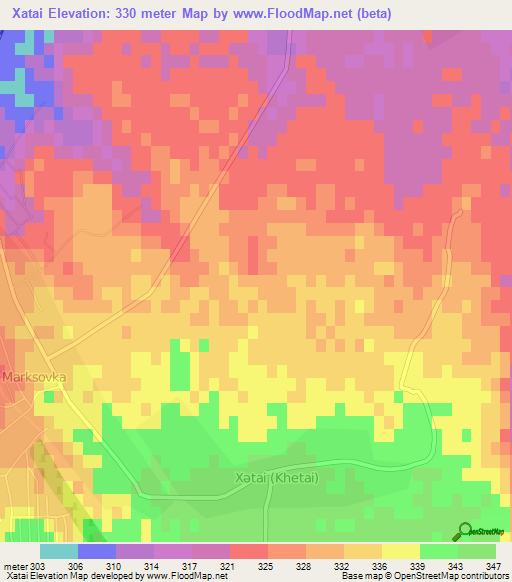 Xatai,Azerbaijan Elevation Map