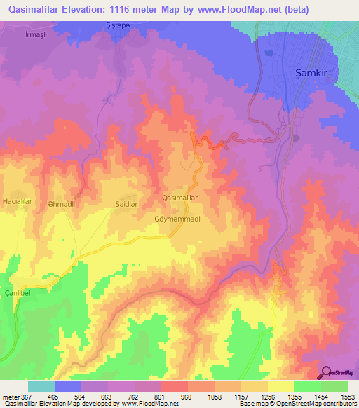 Qasimalilar,Azerbaijan Elevation Map