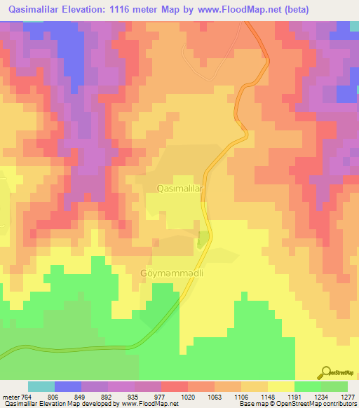 Qasimalilar,Azerbaijan Elevation Map