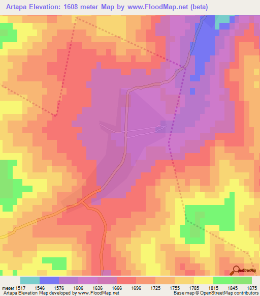 Artapa,Azerbaijan Elevation Map