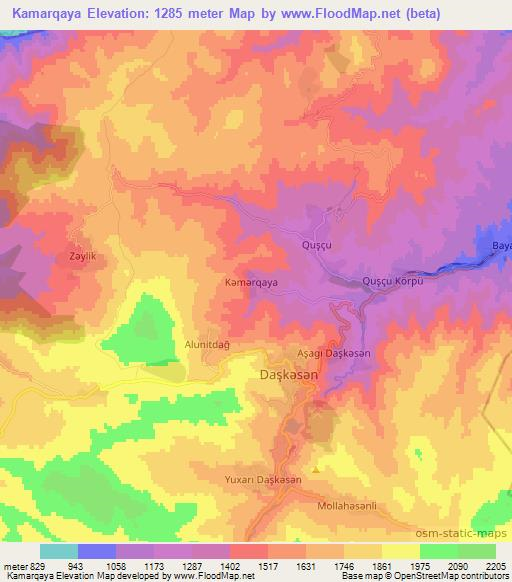 Kamarqaya,Azerbaijan Elevation Map