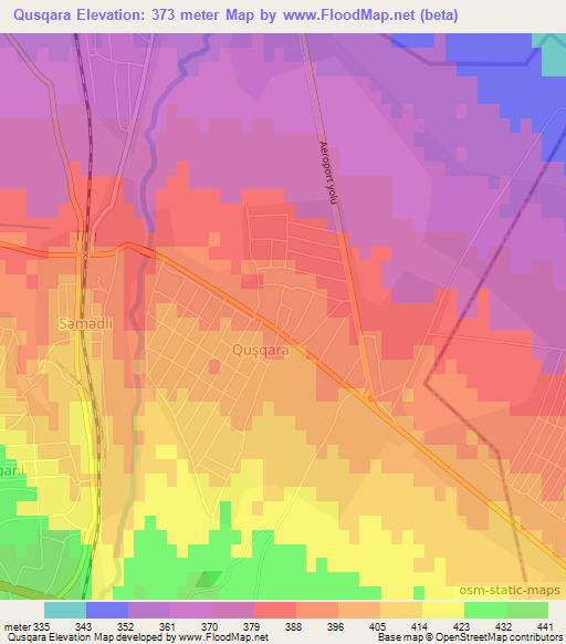 Qusqara,Azerbaijan Elevation Map