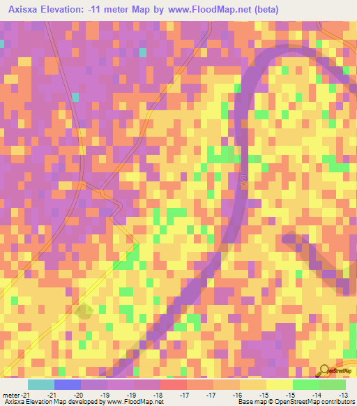 Axisxa,Azerbaijan Elevation Map
