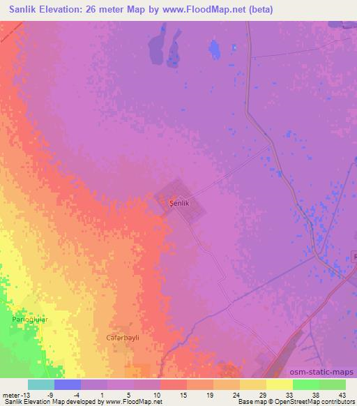 Sanlik,Azerbaijan Elevation Map