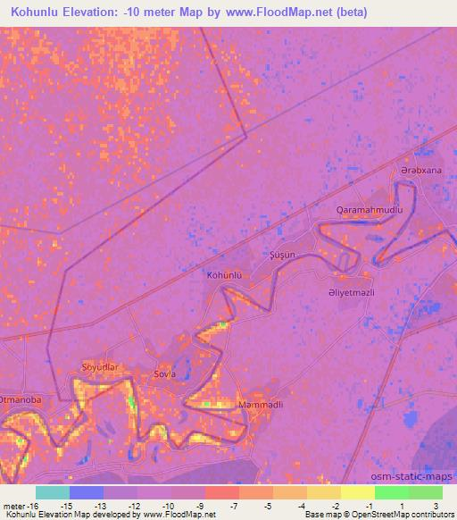 Kohunlu,Azerbaijan Elevation Map