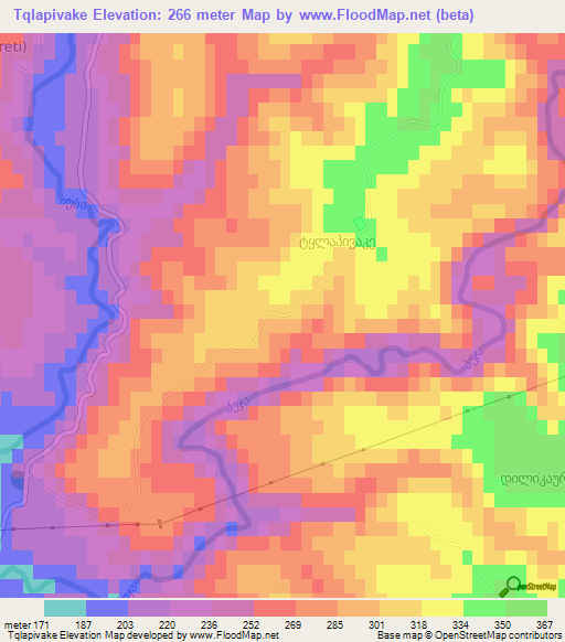 Tqlapivake,Georgia Elevation Map
