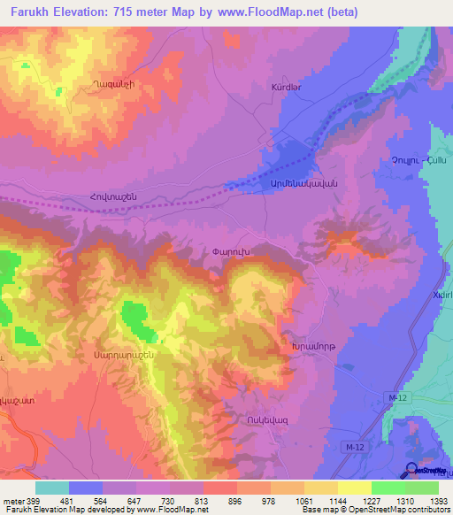 Farukh,Azerbaijan Elevation Map