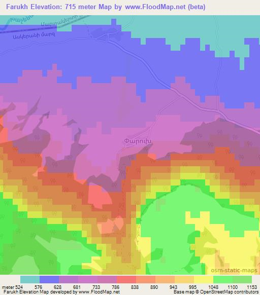 Farukh,Azerbaijan Elevation Map