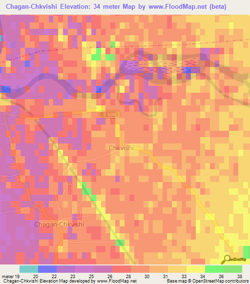 Chagan-Chkvishi,Georgia Elevation Map