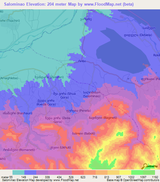 Salominao,Georgia Elevation Map