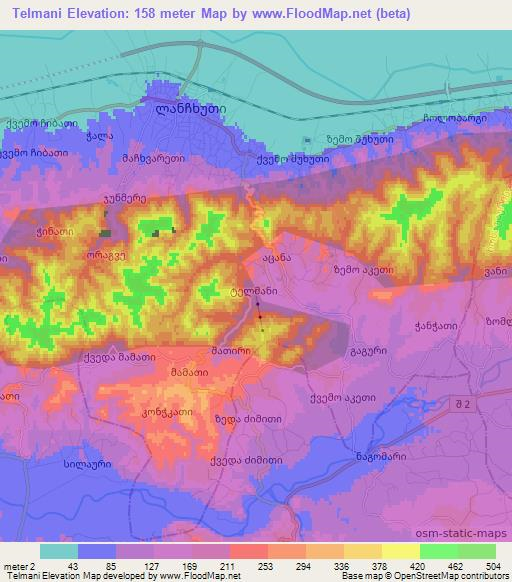 Telmani,Georgia Elevation Map