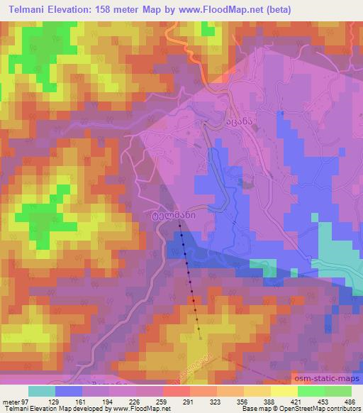 Telmani,Georgia Elevation Map