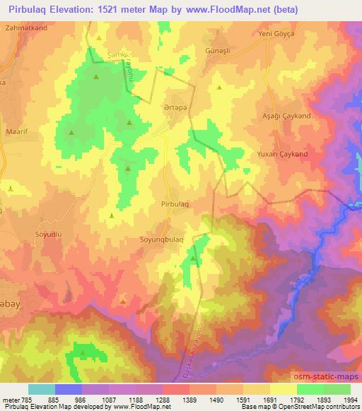 Pirbulaq,Azerbaijan Elevation Map