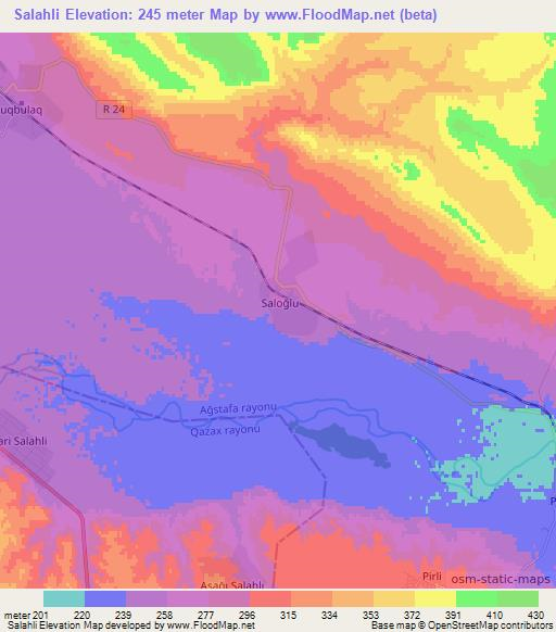 Salahli,Azerbaijan Elevation Map