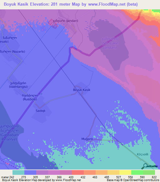 Boyuk Kasik,Azerbaijan Elevation Map