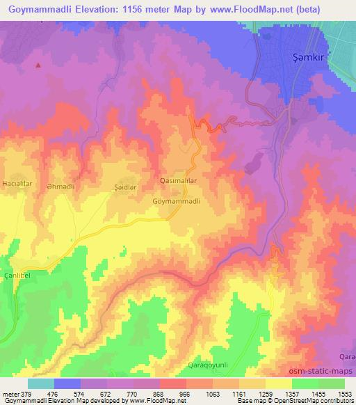 Goymammadli,Azerbaijan Elevation Map
