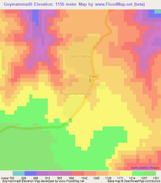 Goymammadli,Azerbaijan Elevation Map